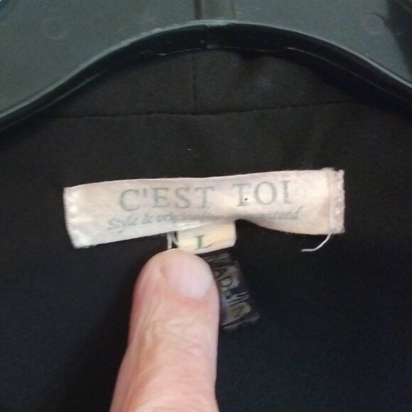 C’est Toi Lace Back Drape Jacket L Gothic Romantic Boho Chic Dark Academia Black - Picture 3 of 9